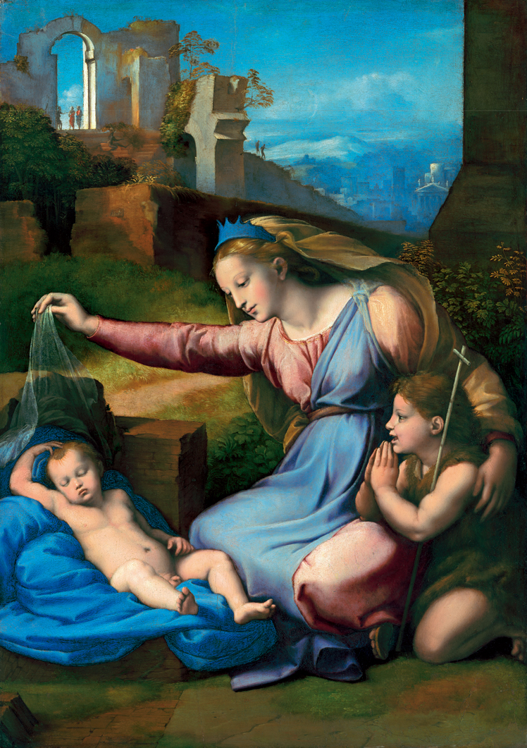   拉斐尔·桑西  Raffaello Santi— 圣母子和施洗者圣约翰 (2)